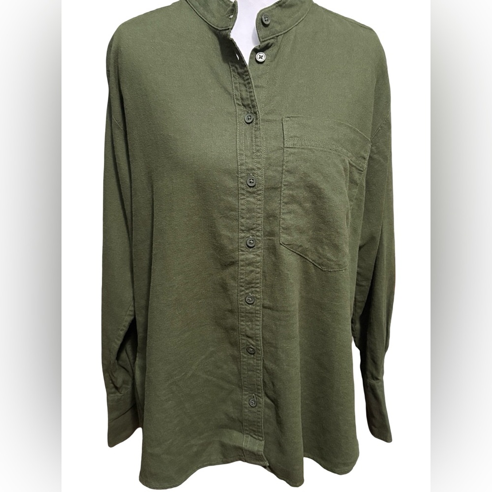 Banana Republic Women’s Olive Green Button-Down Shirt.